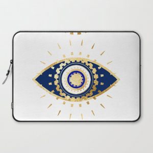 evil eye times 3 navy on white Computer Cover by The Best Print Shop - Laptop Sleeve - 15"