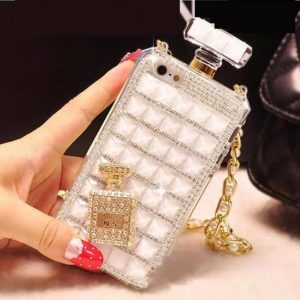 fashion diamond perfume bottle case with chain lanyard phone case for iphone 6 7 8plus x xr xsmax 11 11 pro 11 pro max samsung s10