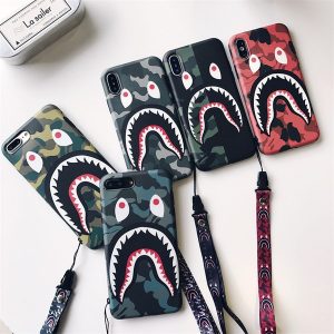 fashion shark case with lanyard for iphone 6 7 8 plus shark army phone case cover for iphone x xr xs max