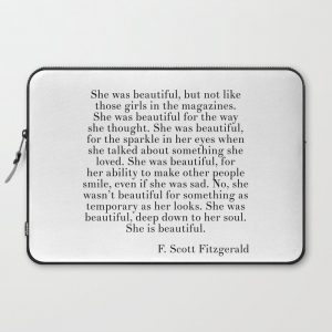 fitzgerald she was beautiful Computer Cover by b&w type - Laptop Sleeve - 15"