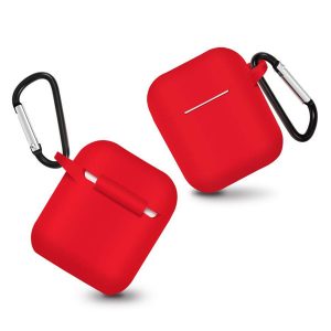 for airpods liquid silicone cover waterproof colorful soft earphone case with metal buckle with retail packing