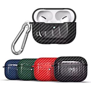 for airpods pro case protective cover waterproof carbon fiber case for airpod pro 3 charing case with hook