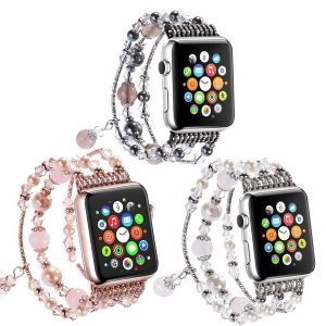 for apple smart watch band luxury agate bands strap replacement 38mm 42mm+ connector only bands, no tracker girl christmas gift