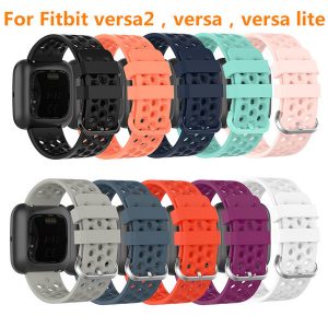 for fitbit versa 2 / versa / lite watchband breathable silicone breathable watch strap for fitbit versa bracelet