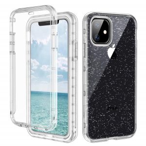 for iphone 11 case with built-in screen protector clear hybrid soft tpu hard pc back cover defender case for iphone 11 pro max