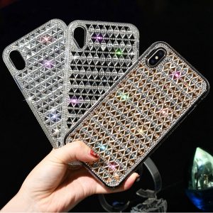 for iphone 11 pro max x xs xr 8 7 6 plus bling bling glitter triangle design phone case shiny cover small quantity