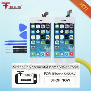 for iphone 5/5s/5c/se lcd display screen digitizer assembly replacement + tools 7 in 1 set