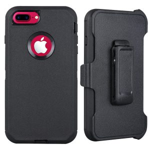 for iphone 8 case,heavy duty drop protection tough rugged hybrid hard shell cover case with belt clip screen protector