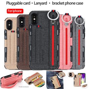 for iphone xs max phone case bracket wristband phone case plugable card hanging waist multi-function protective cover support 10pcs delivery