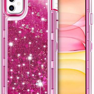 for iphone xs max xr 3 layer floating quicksand glitter bling shockproof bumper can with retail packaging