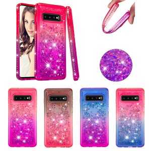 for samsung s10 s10e s10 plus case liquid quicksand diamond shinny case cover for iphone x xr xs max