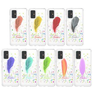 for samsung s20 plus s20 ultra phone cover clear scratch resistance acrylic relief feathers quill pen design emboss phone case