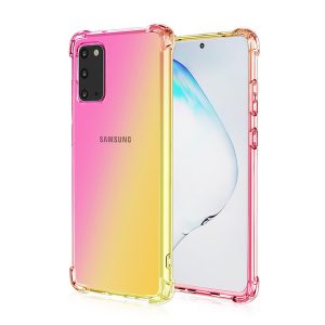 for samsung s20ultra s20 s20+ a51 a71 a01 a21 gradient dual color transparent tpu shockproof case for s10+ note10 pro huawei p30 pro