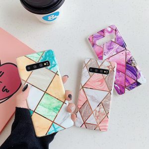 galvanized mosaic marble phone case for note10 s20 protective cover s10 / s9 all-inclusive mobile phone soft shell s8