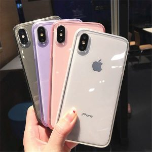 good quality colorful transparent anti-shock frame phone case for iphone 11 pro x xs xr xs max 8 7 6 6s plus soft tpu protection back cover