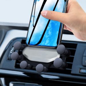 gravity car holder for phone in car air vent clip mount no magnetic mobile phone holder gps stand for iphone xs max