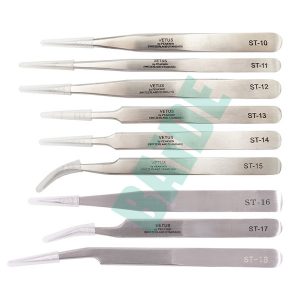 green package st - 10 11 12 13 14 15 16 17 18 silver nipper 1.5mm stainless steel vetus tweezers repair tools 120pcs/lot