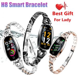 h8 smart watch lady bracelet bluetooth wristband fitness sports tracker heart rate blood pressue kalories monitor women style bracelet links