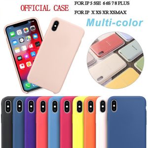 have logo original official liquid silicone rubber solid cover soft case for apple iphone 11 pro max xs xr x 8 7 6 6s plus with retail box