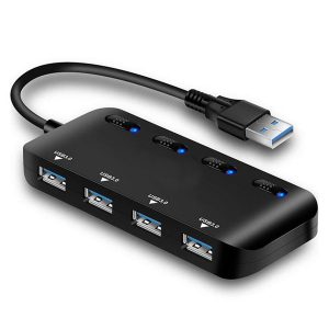 hub usb 4 port micro usb hub with power adapter usb hub high speed 5gbps for pc notebook game super thin notebook hot