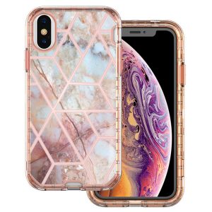 hybird 3 in 1 heavy duty marble shockproof full body case for iphone 11 pro max xr xs x 8 samsung note 10 10+ a20s a20 a30 a50 s20 ultra