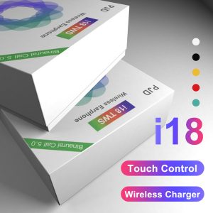 i18 tws touch 5.0 wireless bluetooth earphone support pop up windows stereo auto power on auto pair