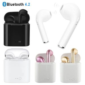 i7s tws wireless earphone in ear mini bluetooth earphone headset with charger box earbuds for ios iphone x android samsung