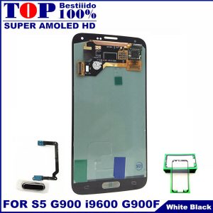 lcd screen replacement for samsung galaxy s5 i9600 g900f g900h g900m amoled lcds phones display touch digitizer with home button