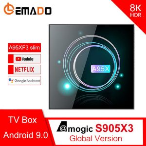 lemado a95xf3 tv box android 9.0 4gb 64gb amogic s905x3 quad-core 2.4g/5g wifi support 4k 8k usb 3.0 youtube android tv box