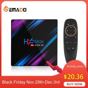 lemado h96 max tv box android 9.0 rk3318 4g 64g support hdmi 2.0 2k 4k hdr youtube netflix wifi 2.4g/5g usb 3.0 android tv box