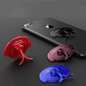 lucky dog metal plating phone finger ring holder for iphone x 8 samsung huawei phone deskstand 360 ° rotation kickstand