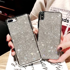 luxury bling full diamond cases for iphone 7plus 6 6s 8 x fashion rhinestone glitter soft back cover for iphone xr xs max