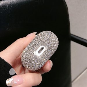 luxury diamond case for air pods for women bling crystal anti-lost cover for airpods 1 2 wireless charging cases