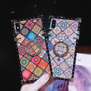 luxury flower bling shining diamonds shockproof for iphone 11/x/xr/xs max/8/7 plus 6/6s plus with holder