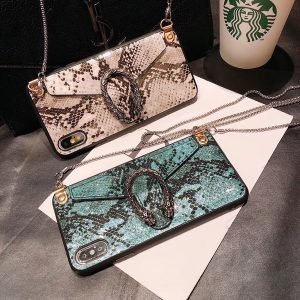 luxury phone cases snake crossbody bag wallet for iphone 11 pro max xs xr 8 7plus with chain lanyard fashion back cover designer phone cover