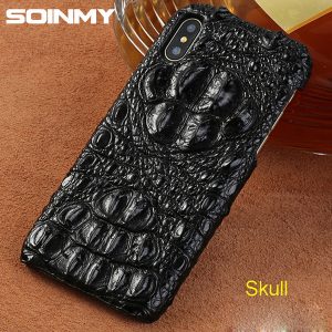 luxury xs leather case for iphone xs max case crocodile coque cover for apple iphone 5s se 6 6s 7 8 plus x xr xs max case fundas