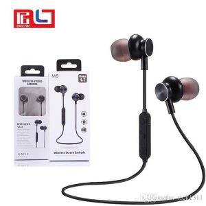 m6 bluetooth headphones v4.2 wireless earphone noise cancelling with mic for calling iphone x s8 dhl shipping