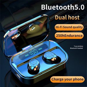 m7s tws wireless bluetooth v5.0 earphones handssports waterproof headphones 8d stereo led display earbuds with power bank charging case