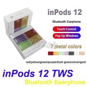 macaron metal metallic plating color inpods12 tws true headphones wireless stereo inpods 12 i12 earbuds touch earphone with charging box