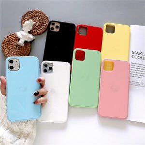 macaron tempered glass cover case for iphone 11 pro max xs xr 6 7 8 plus macaroon candy color case