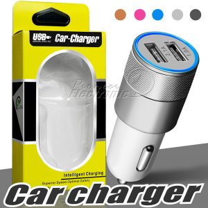 metal car charger design dual usb car chargers portable travel rapid chargers auto adapter for iphone 6 plus/6/5s/5/4s