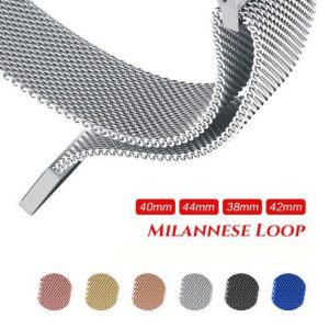 milanese loop strap band 38mm 42mm stainless steel bracelet magnetic adjustable series 5 4 3 2 1