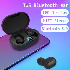 mini tws wireless earbuds e6s headphone hifi sound bluetooth headphone 5.0 with dual mic led display earphones auto pairing headsets