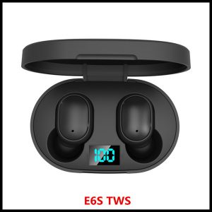 mini tws wireless earbuds e6s tws headphone hifi sound bluetooth earphone 5.0 with dual mic led display earphones auto pairing headsets