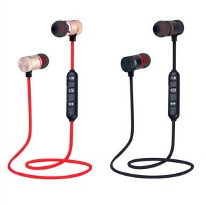 music magnet metal sports bluetooth earphones stereo wireless earbuds headset with mic for phones xiaomi huawei mobile phones