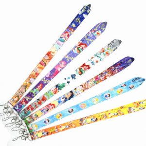 new 100pcs mix cartoon mermaid neck strap lanyard mobile phone charms key chain id badge key chains