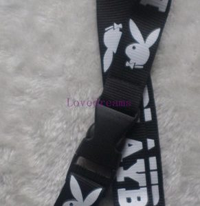 new 30 pcs/lot clothing brand playboy logo neck lanyard, keychain neck strap badge