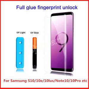 new arrival full uv liquid glue 3d curved tempered glass screen protector for samsung galaxy s10 s9 plus s8 note 10