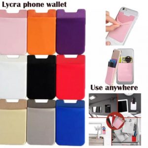 new elastic lycra mobile phone wallets credit id card holder pocket adhesive sticker for iphone x 8 6 6s 7 plus samsung