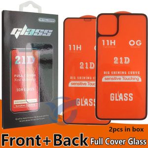 new front and back tempered glass phone screen protector for iphone 11 pro max iphone11 front and back max 2 two glass in one 1 box